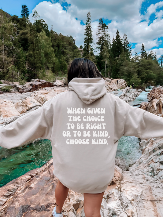 Choose Kindness | Yang Positive Quote Inspirational Message Hoodie | Retro Hippie Vibes Sweatshirt | Trendy Trippy Aesthetic Pullover