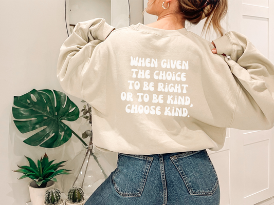 Choose Kindness Yin Yang Inspirational Positive Quote Hoodie | Retro Vibes Trippy Hippie Aesthetic Pullover Sweatshirt
